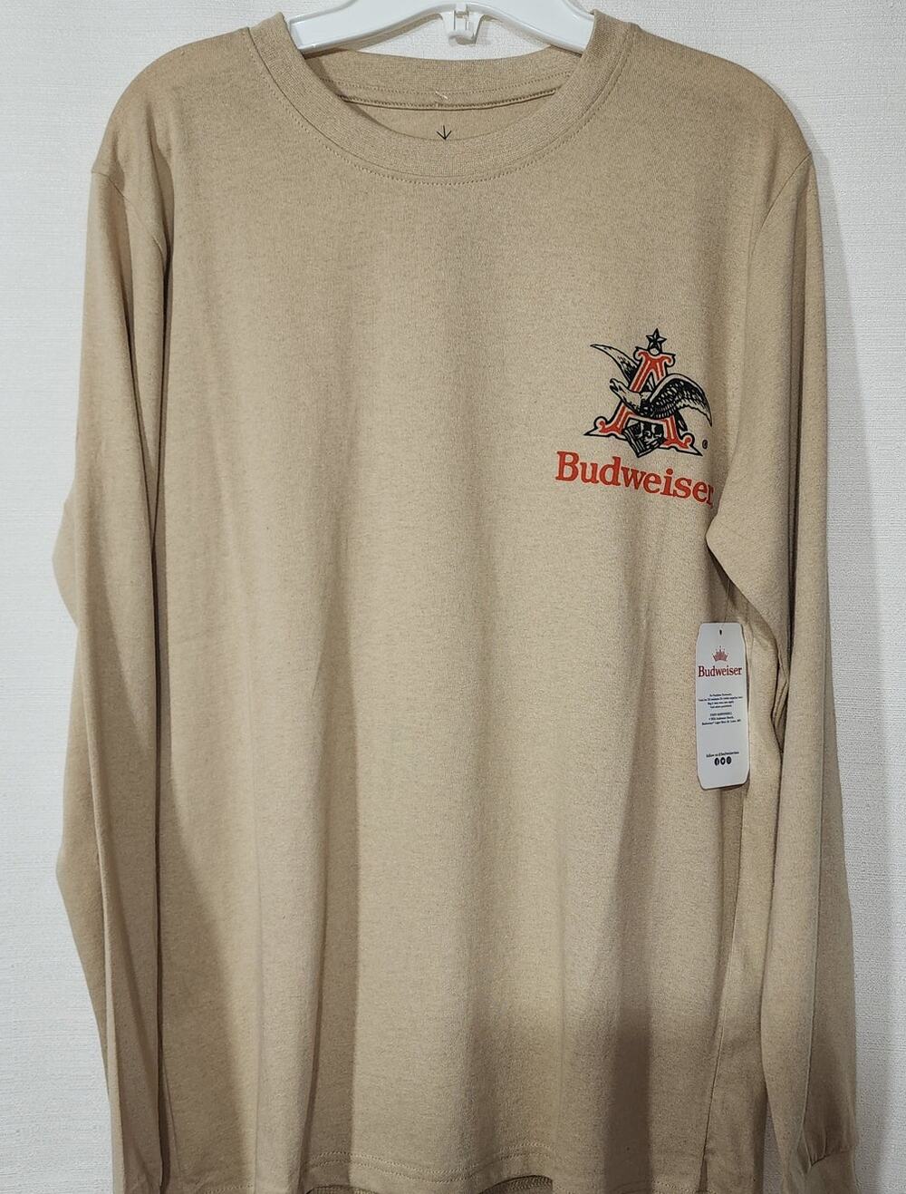 Budweiser ''The King of beers'' men's Size Medium Long sleeve shirt
